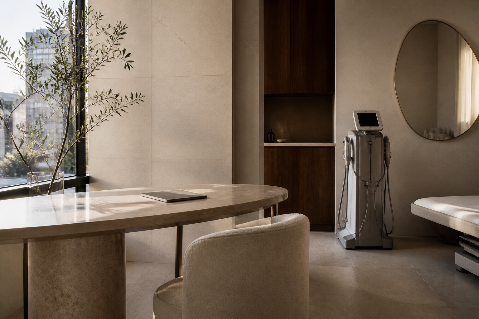 A refined dermatology consultation space in Seoul
